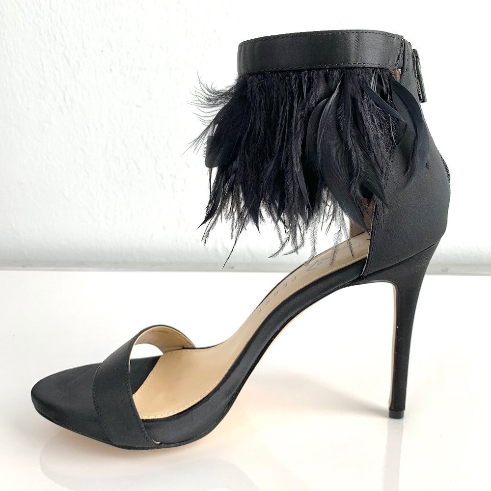 Katy Perry Black Satin Sandal Stiletto Sz 8.5 NIB
